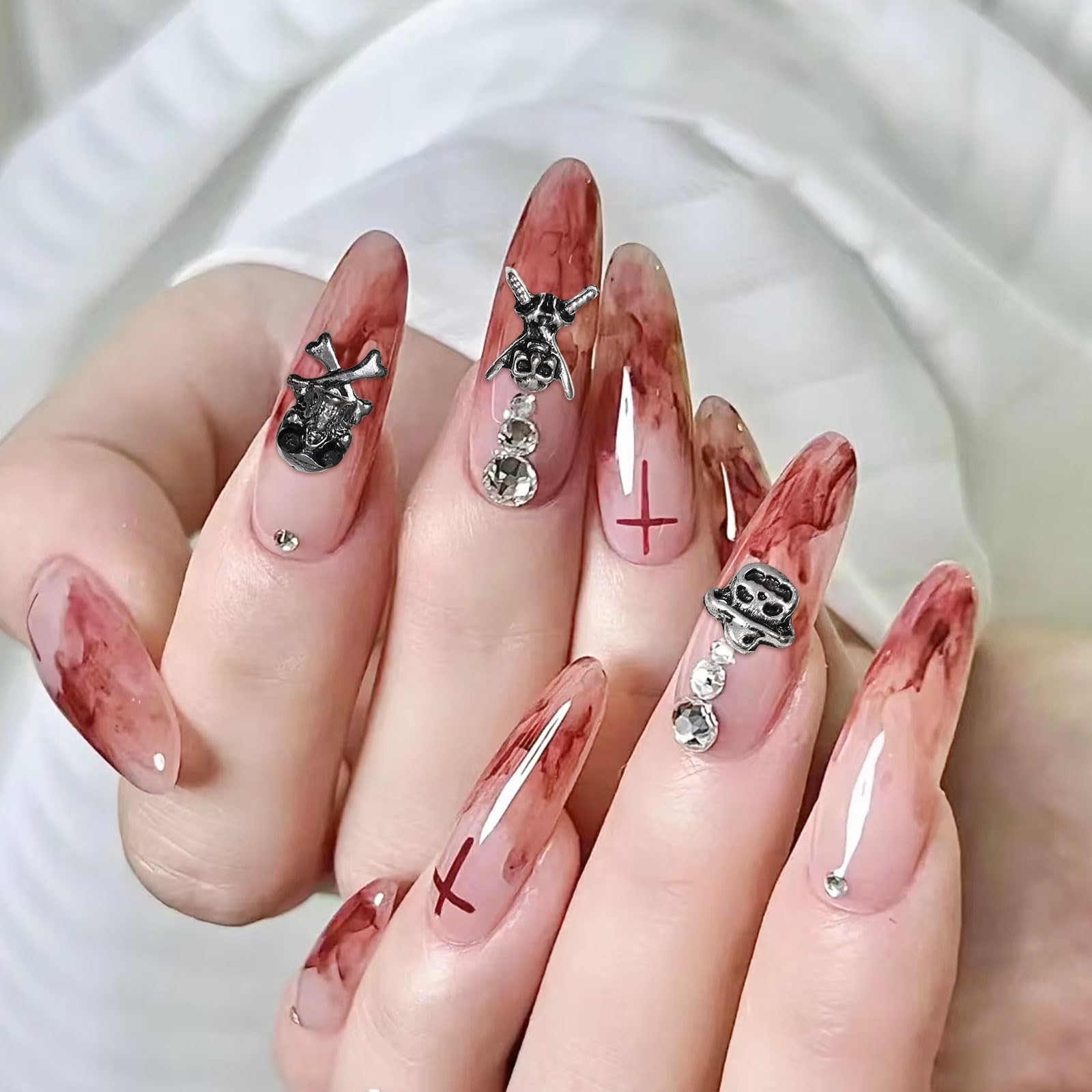 Amazon | ネイルパーツ ハロウィン 75個セット レトロ 3D 立体 合金